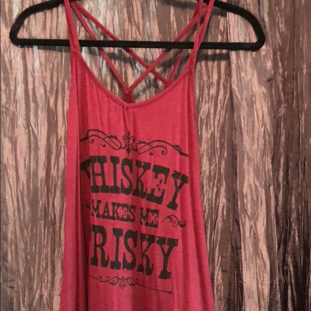 Whiskey makes me frisky tank top.